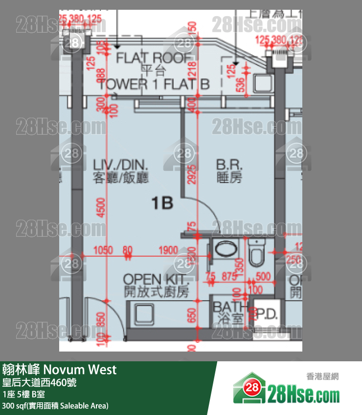 翰林峰 1座 5樓 B室 平面圖