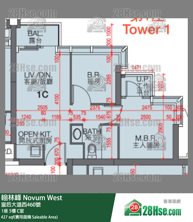 翰林峰 1座 5樓 C室 平面圖