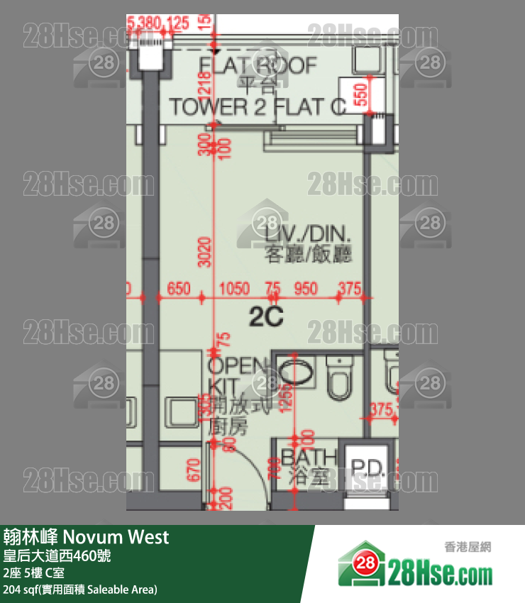 翰林峰 2座 5樓 C室 平面圖