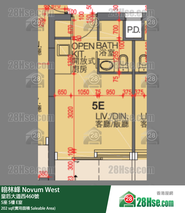 翰林峰 5座 5樓 E室 平面圖