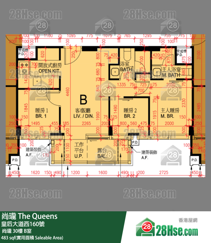 尚瓏  尚瓏 30樓 B室 平面圖