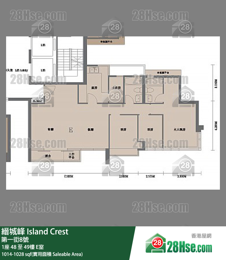縉城峰 1座48樓 E室 平面圖