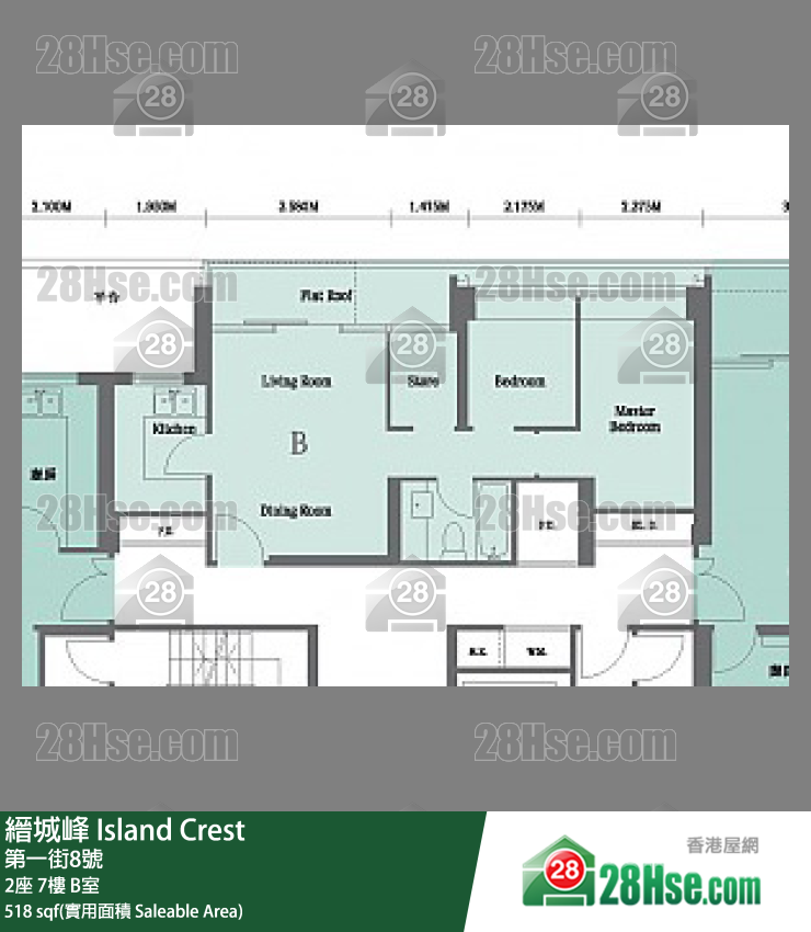 縉城峰 2座7樓 B室 平面圖