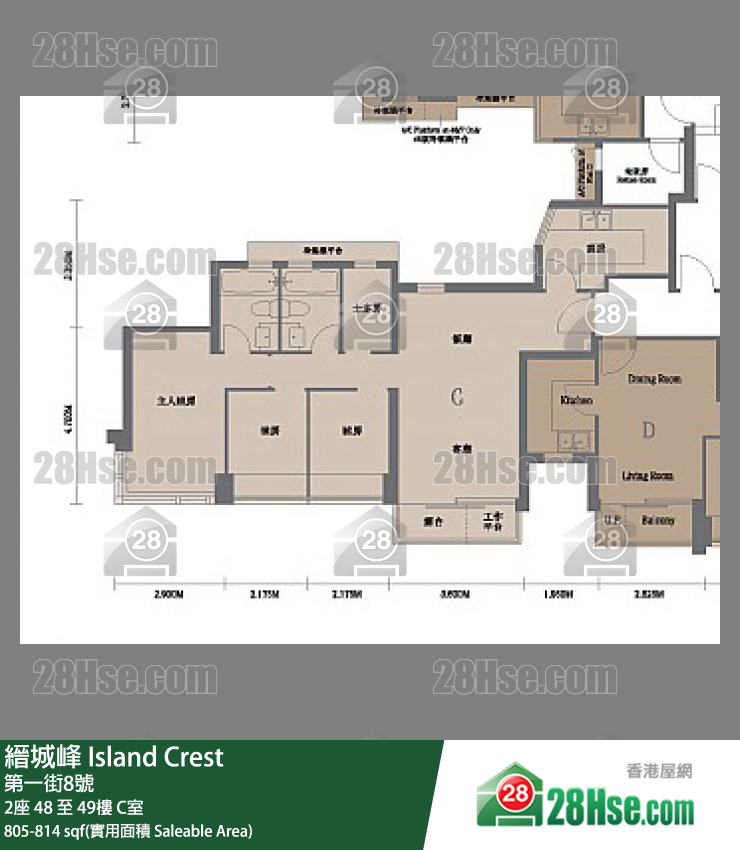 縉城峰 2座49樓 C室 平面圖