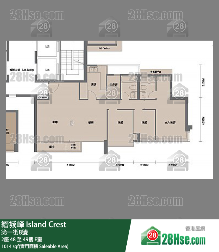 縉城峰 2座48樓 E室 平面圖
