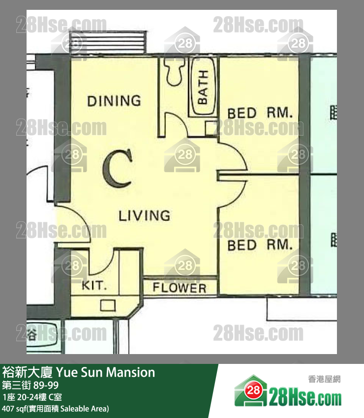 裕新大廈 1座20樓 C室 平面圖