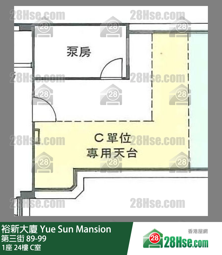 裕新大廈 1座24樓 C室 平面圖