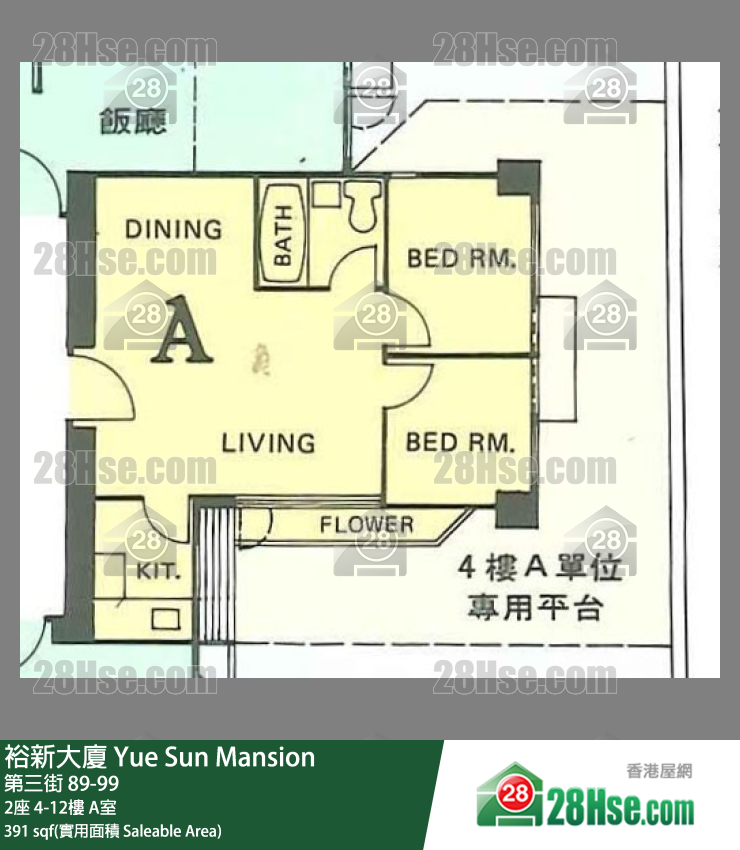裕新大廈 2座 7樓 A室 平面圖