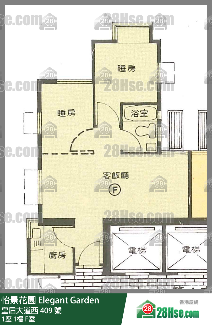 怡景花园 1座1楼 F室 平面图