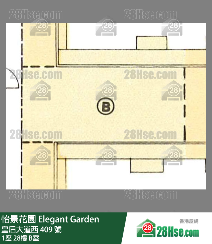 怡景花園 1座 28樓 B室 平面圖