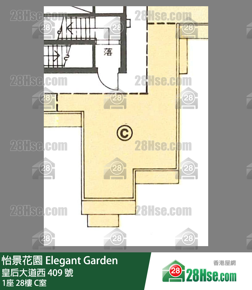 怡景花園 1座28樓 C室 平面圖