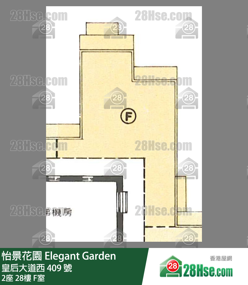 怡景花園 2座28樓 F室 平面圖
