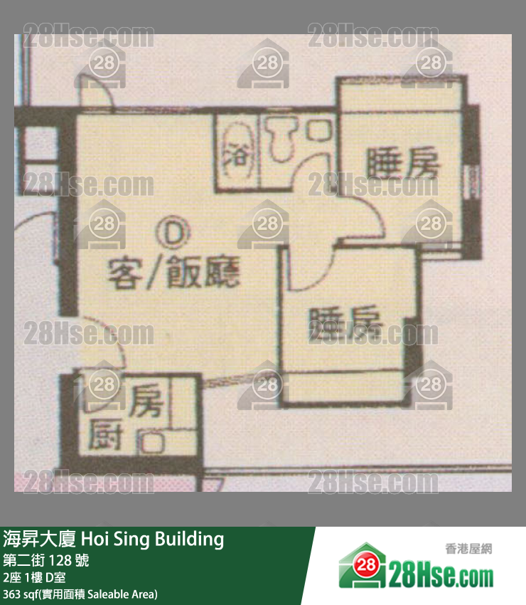 海升大厦 2座 1楼 D室 平面图