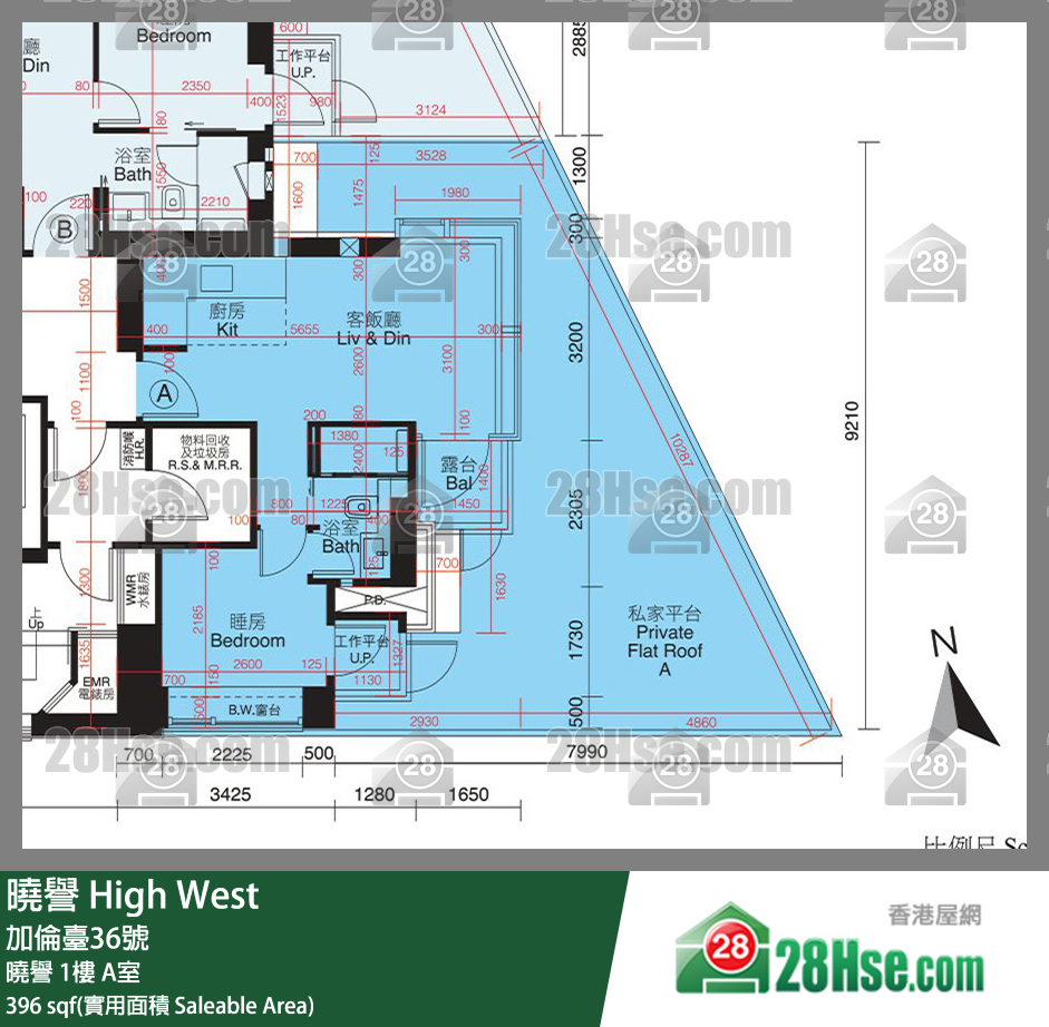 曉譽 曉譽1樓 A室 平面圖