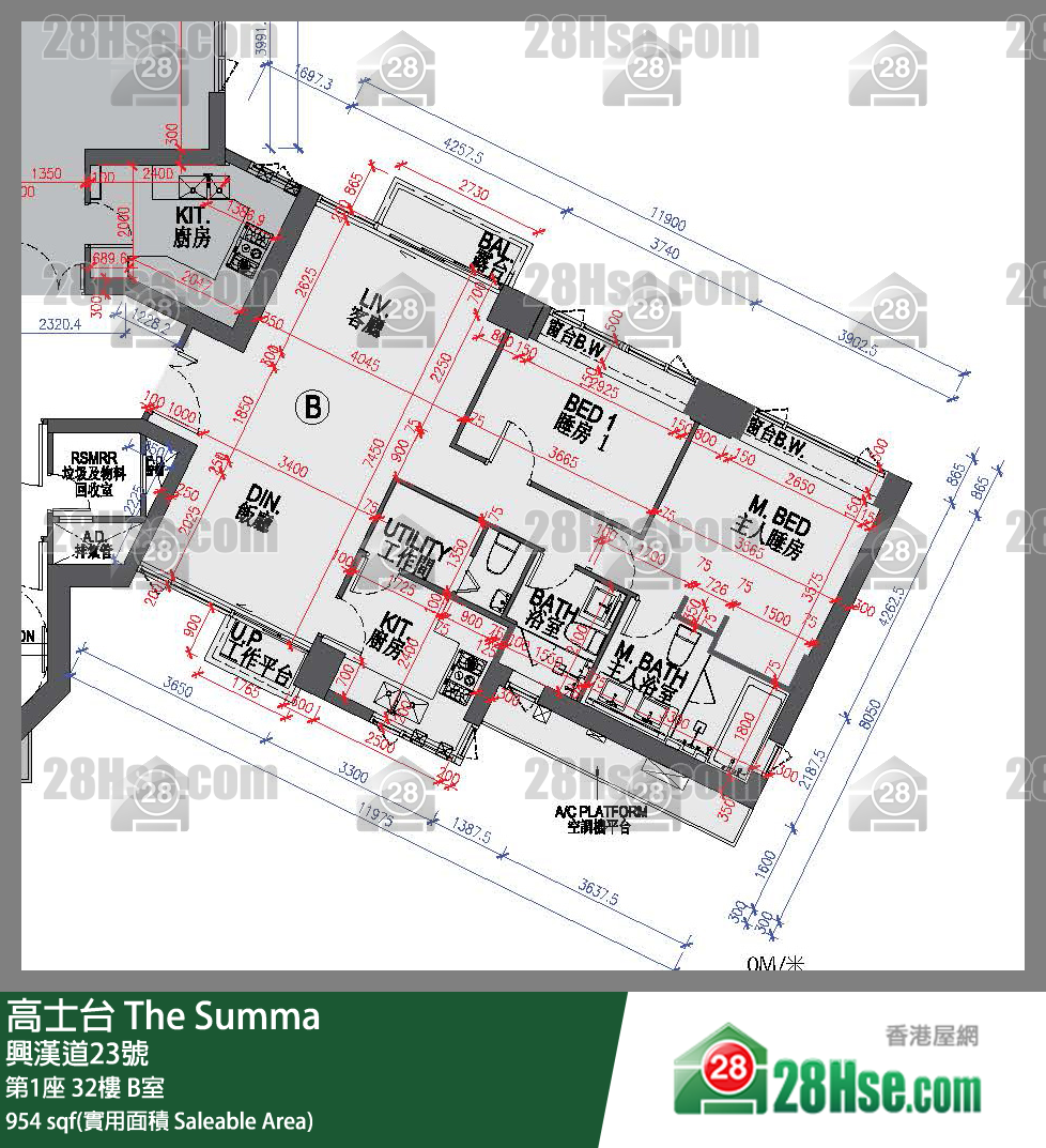 高士台 單位平面圖(由 28Hse 提供)