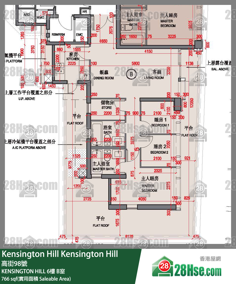 Kensington Hill KENSINGTON HILL6樓 B室 平面圖