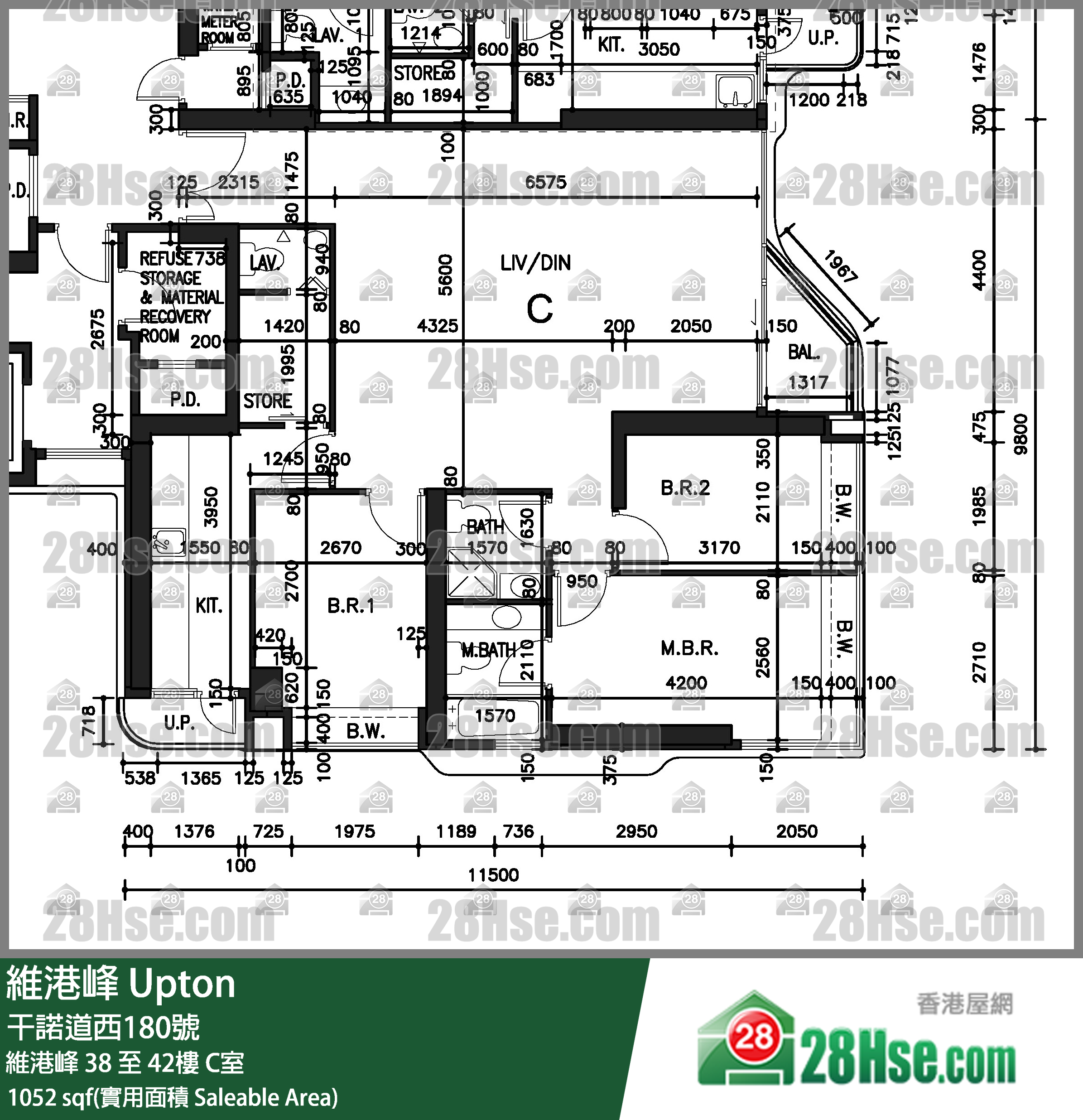 Upton,  Flat C, 38/f, Upton FloorPlan