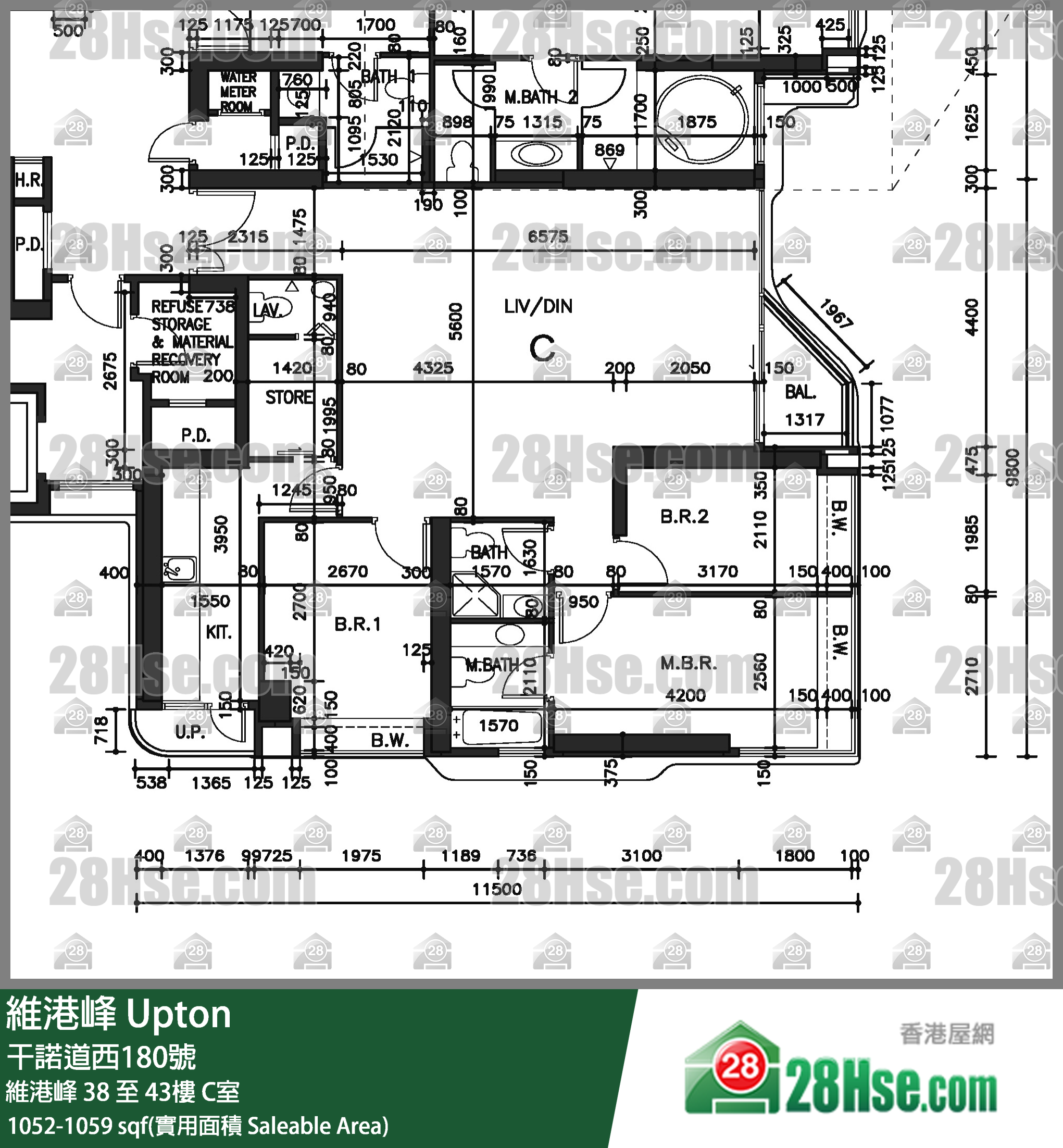 Upton,  Flat C, 38/f, Upton FloorPlan
