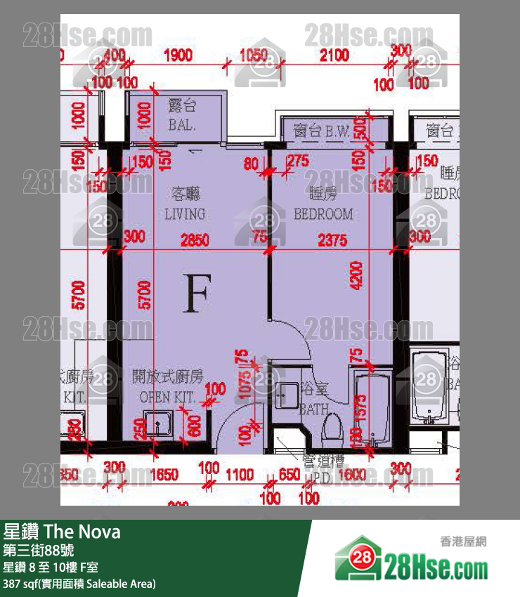 星钻 单位平面图(由 28Hse 提供)