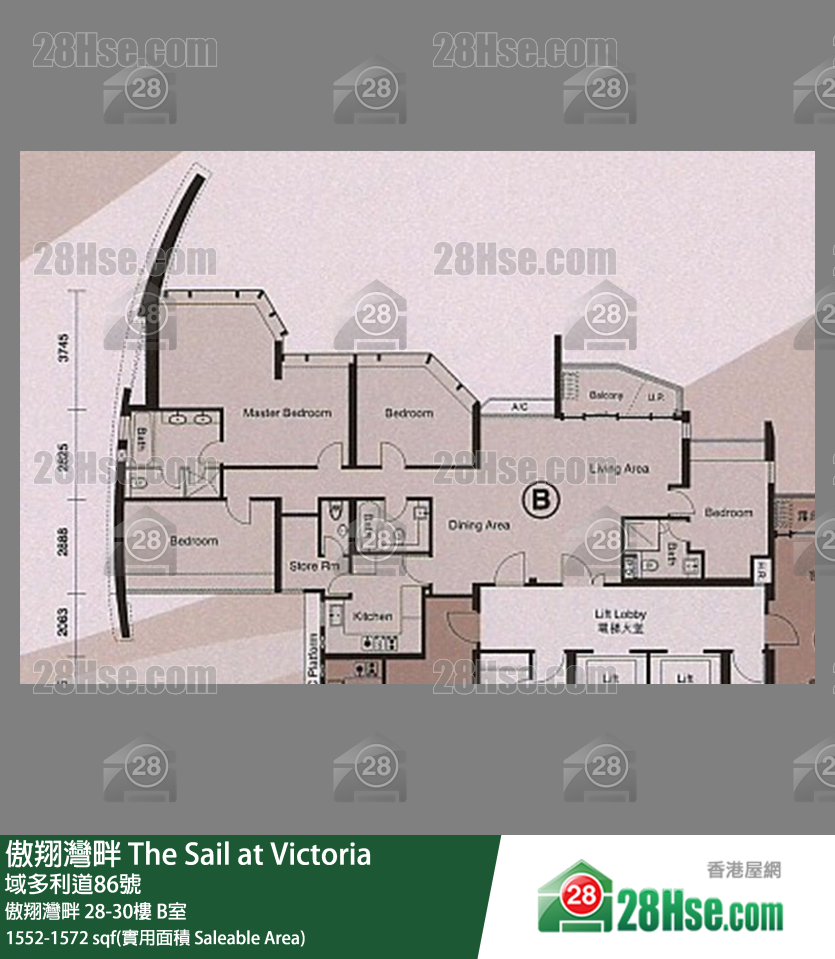 傲翔灣畔 傲翔灣畔 30樓 B室 平面圖