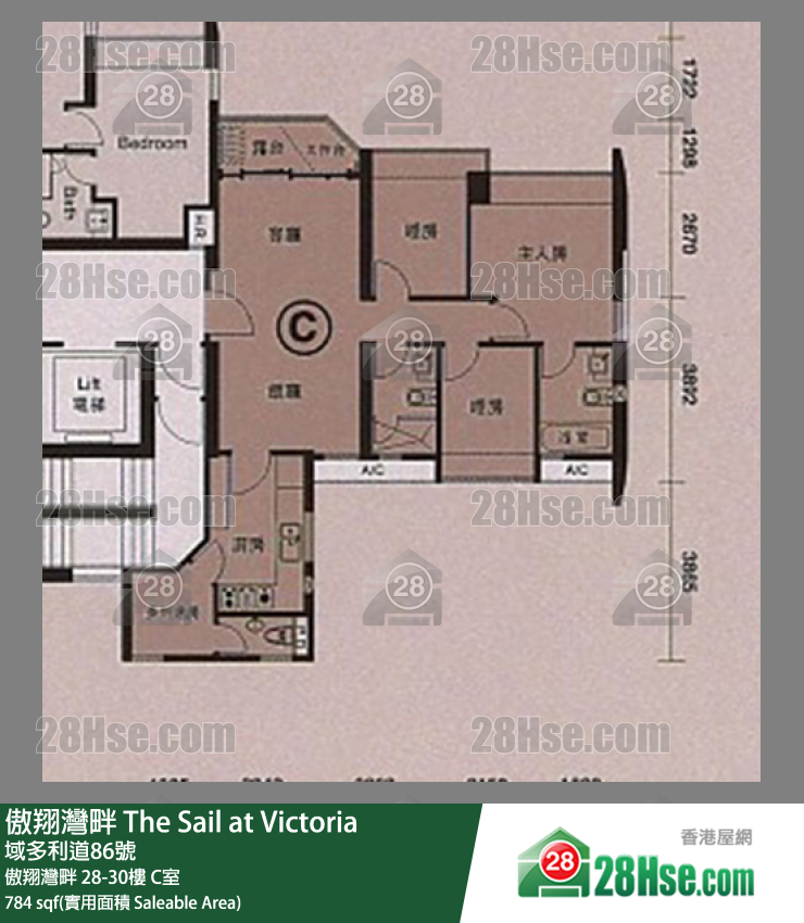 傲翔灣畔 傲翔灣畔30樓 C室 平面圖