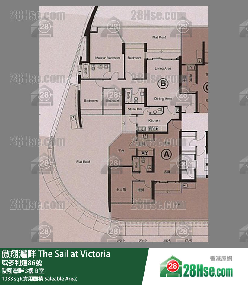 傲翔灣畔 傲翔灣畔3樓 B室 平面圖