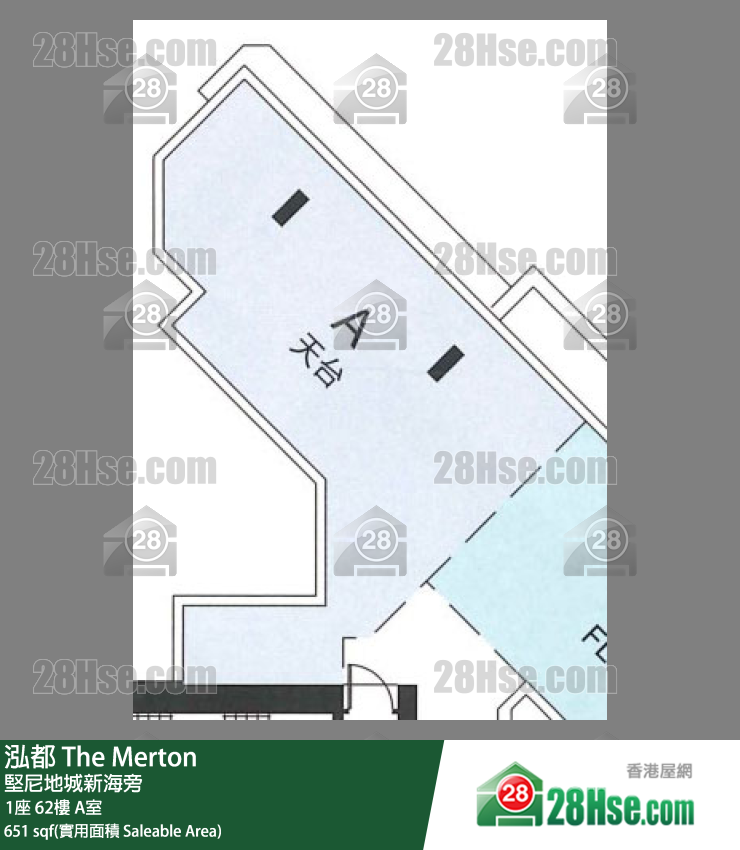泓都 1座62樓 A室 平面圖