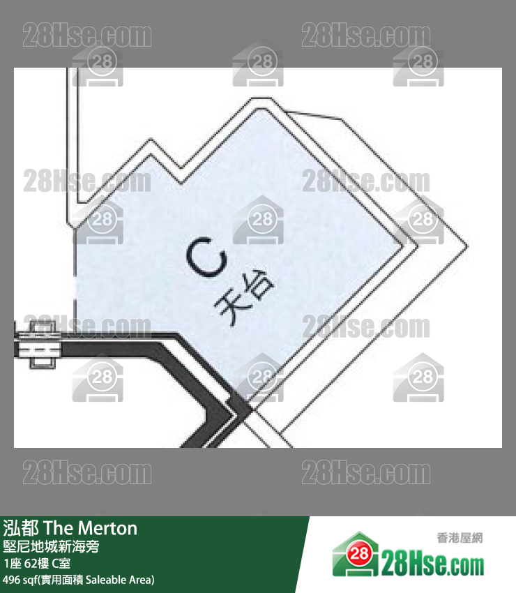 泓都 1座 62樓 C室 平面圖