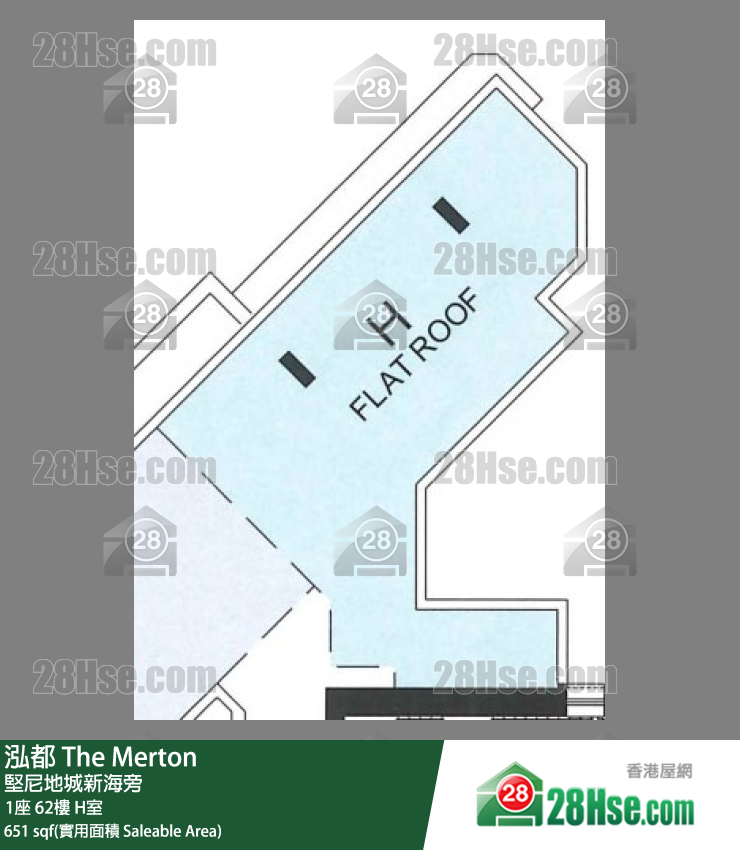 泓都 1座62樓 H室 平面圖
