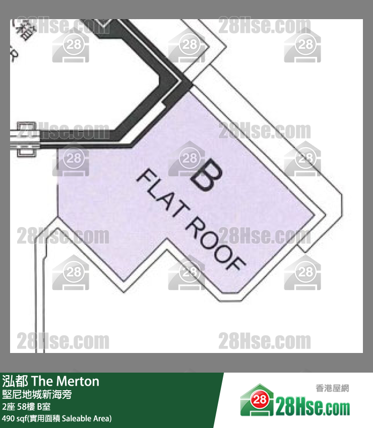 泓都 2座58樓 B室 平面圖