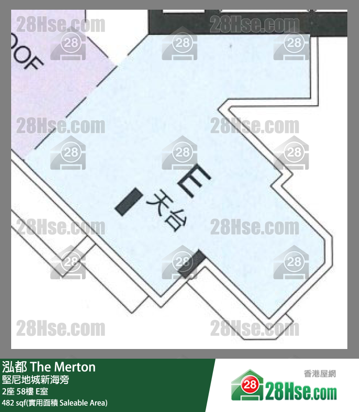 泓都 2座58樓 E室 平面圖