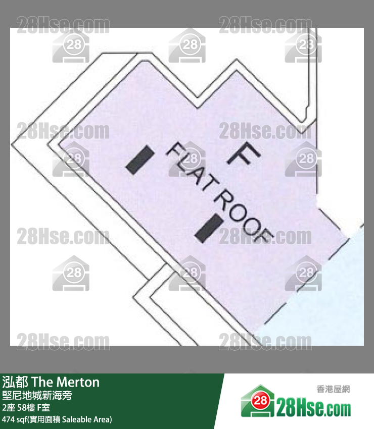泓都 2座58樓 F室 平面圖