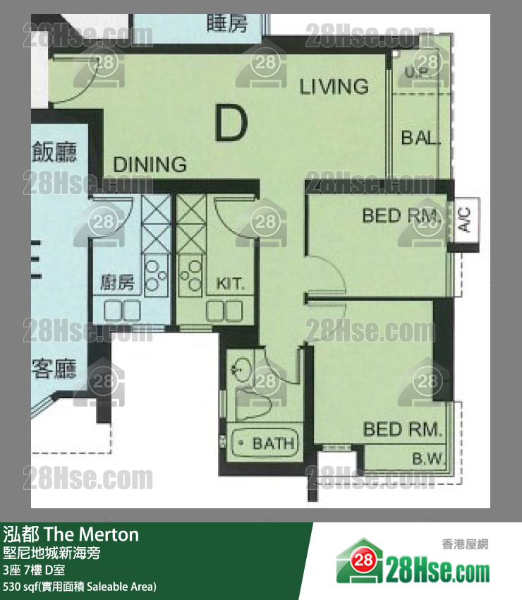 泓都 3座7楼 D室 平面图