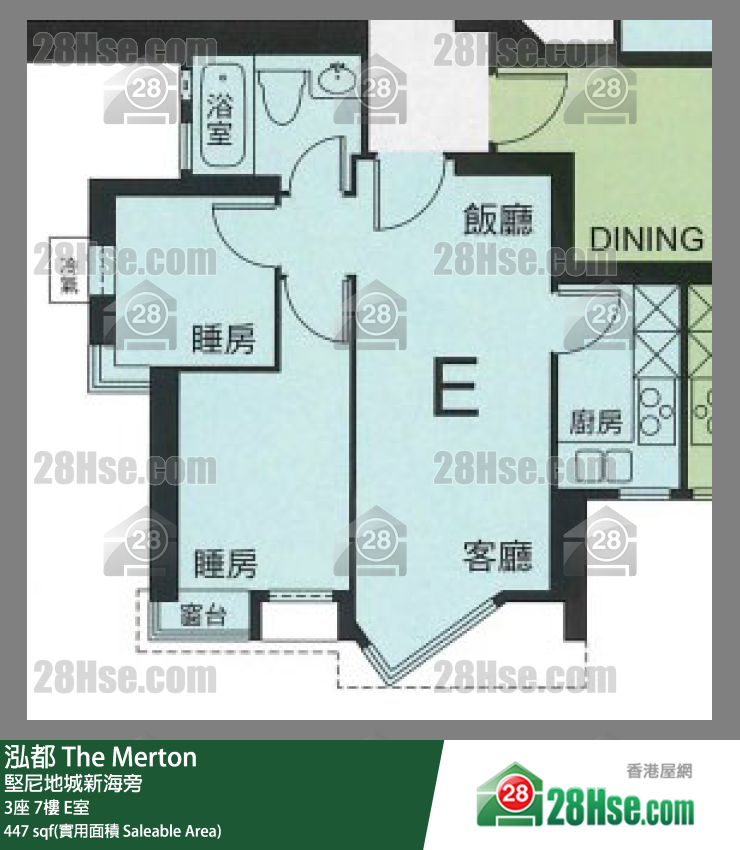 泓都 3座7樓 E室 平面圖