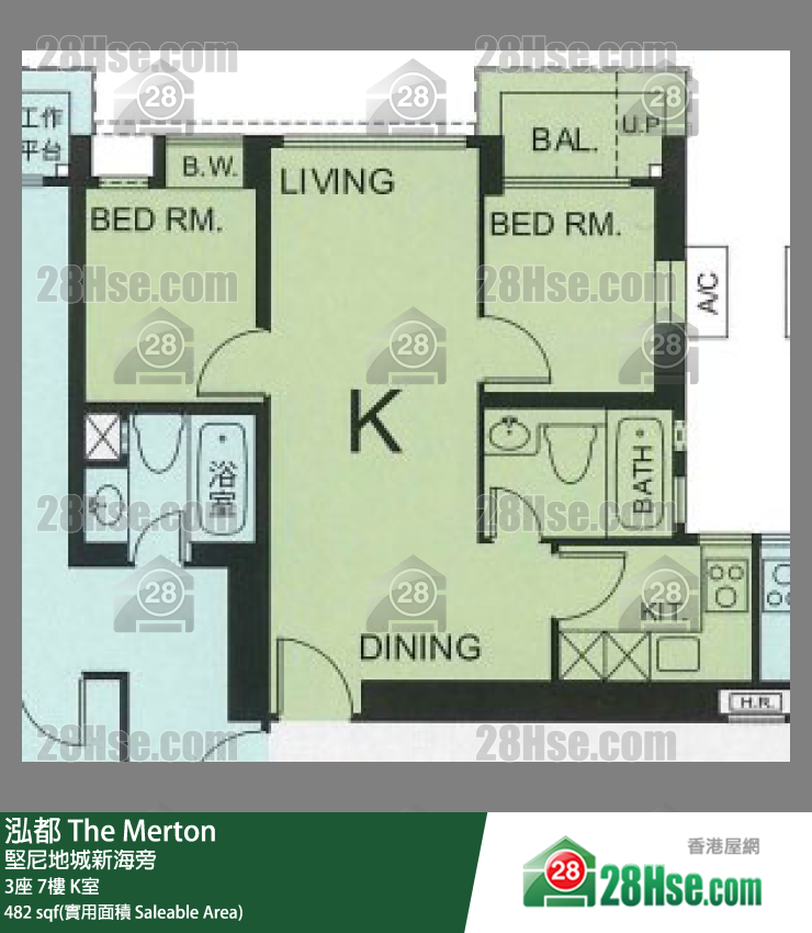 泓都 3座 7樓 K室 平面圖