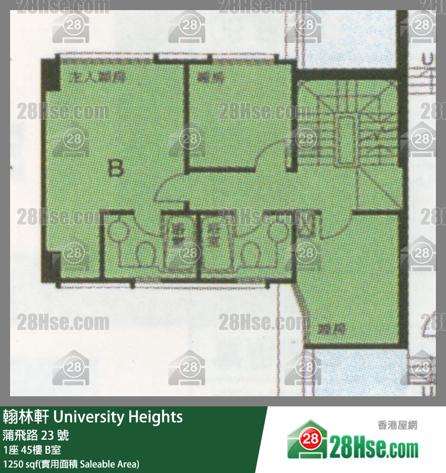 翰林軒 1座45樓 B室 平面圖