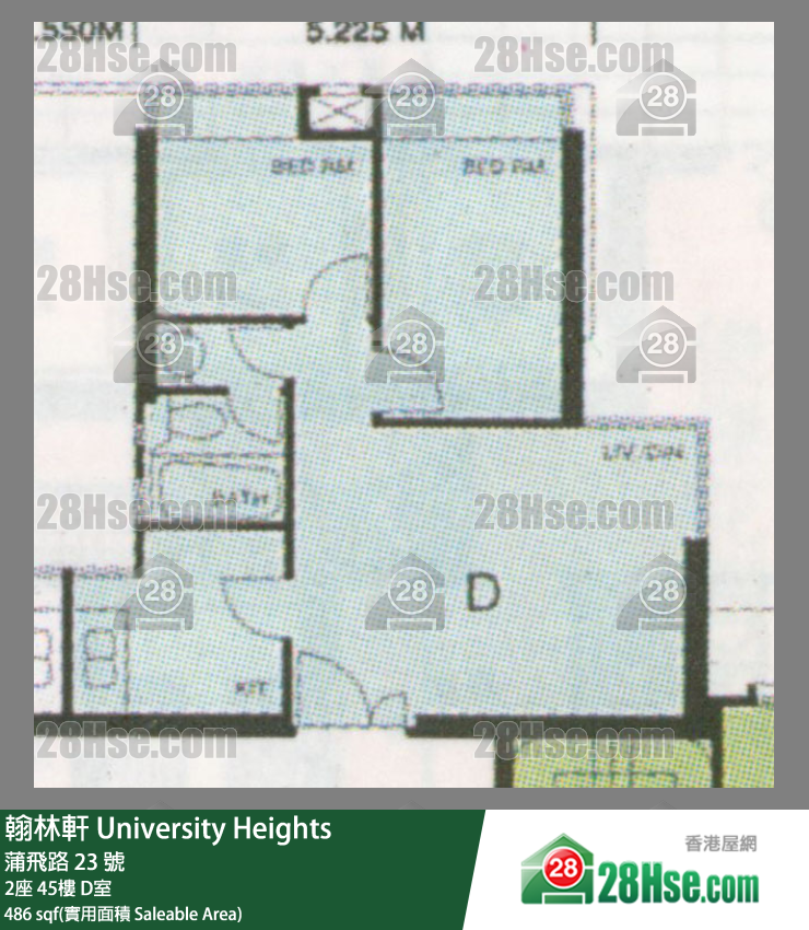 翰林軒 2座45樓 D室 平面圖