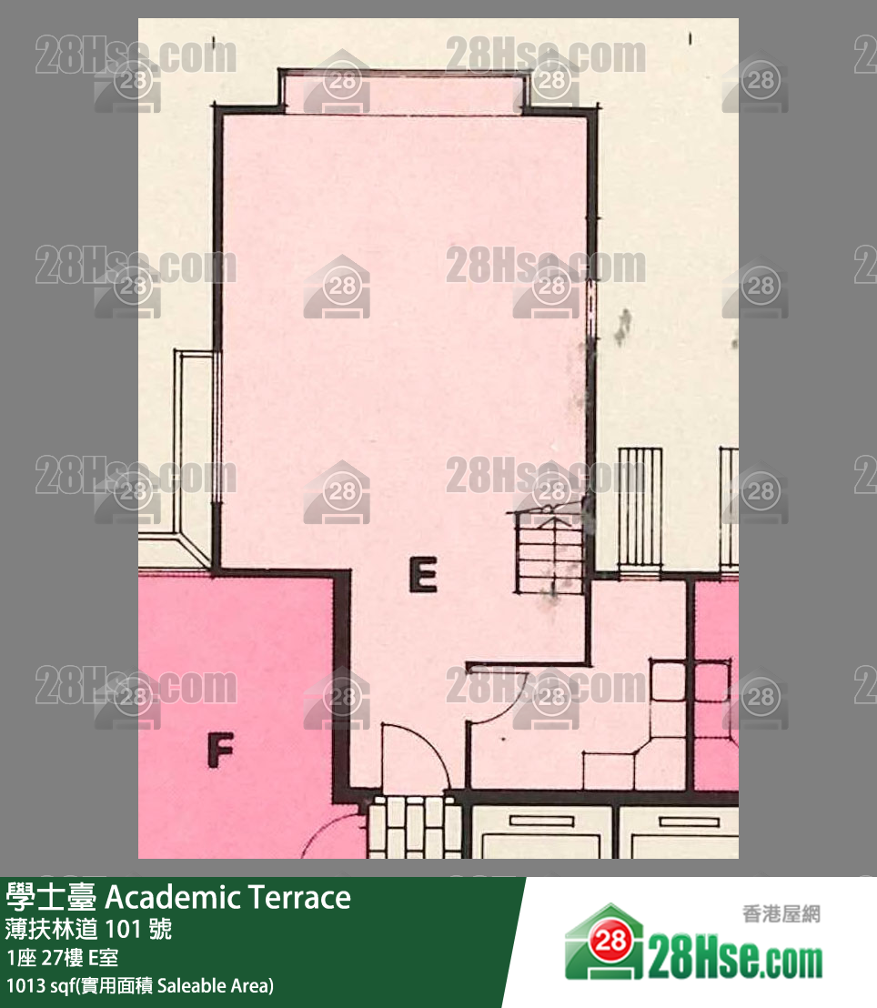 学士台 1座27楼 E室 平面图