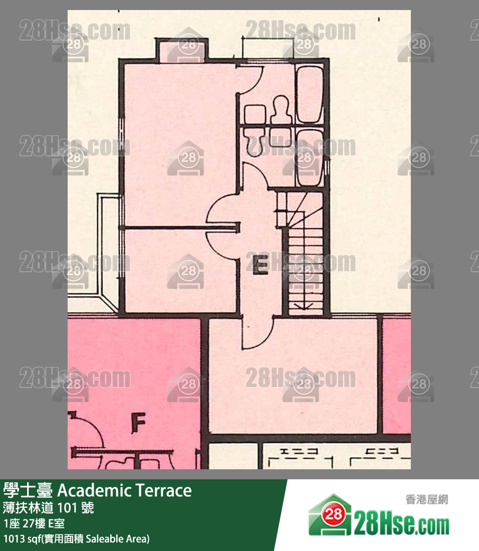 学士台 1座27楼 E室 平面图