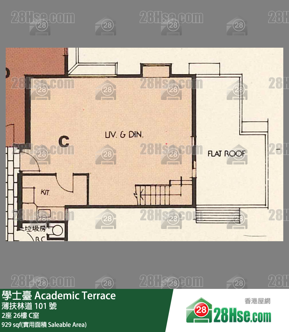 学士台 2座26楼 C室 平面图