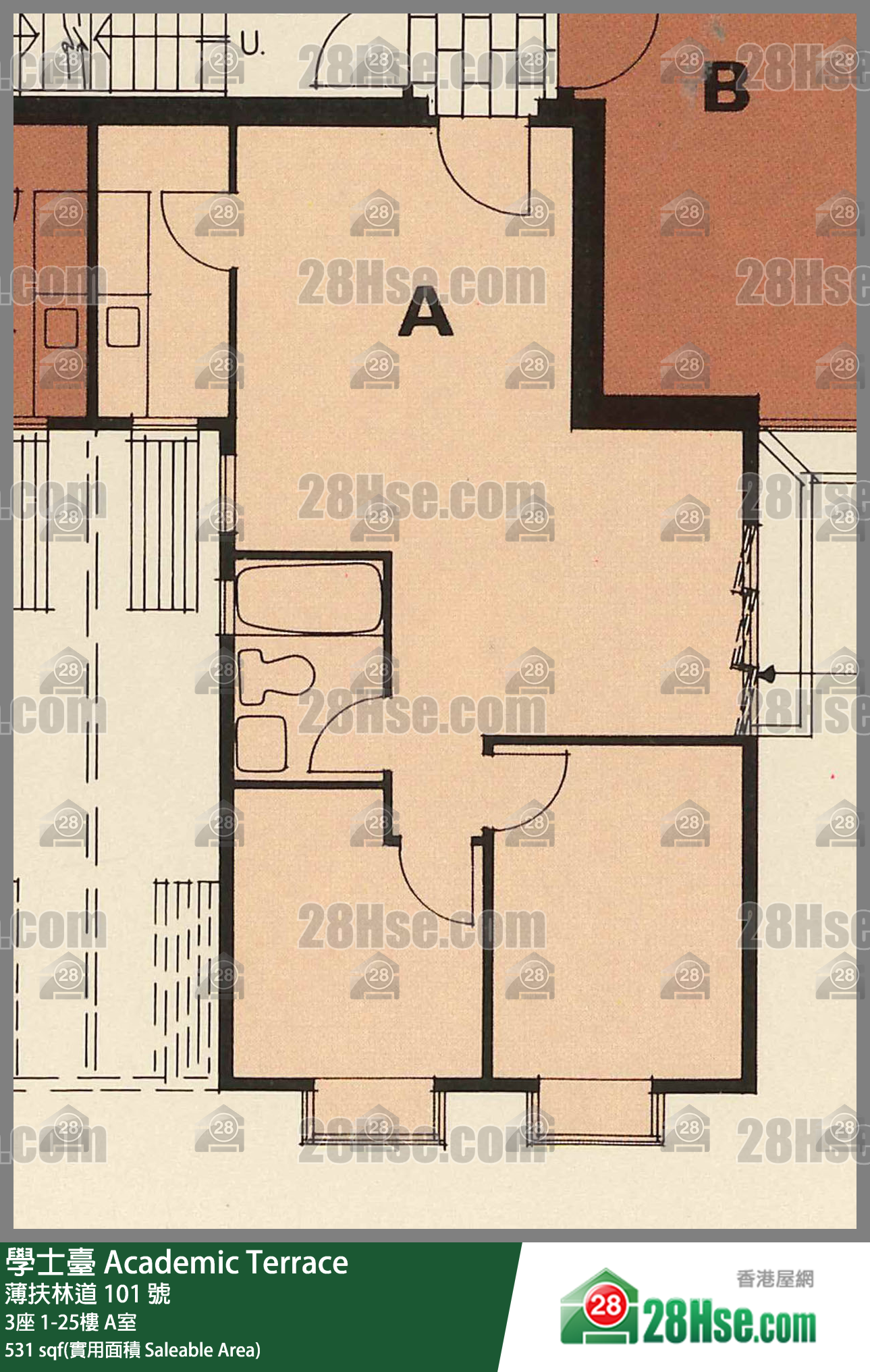 學士臺 3座19樓 A室 平面圖