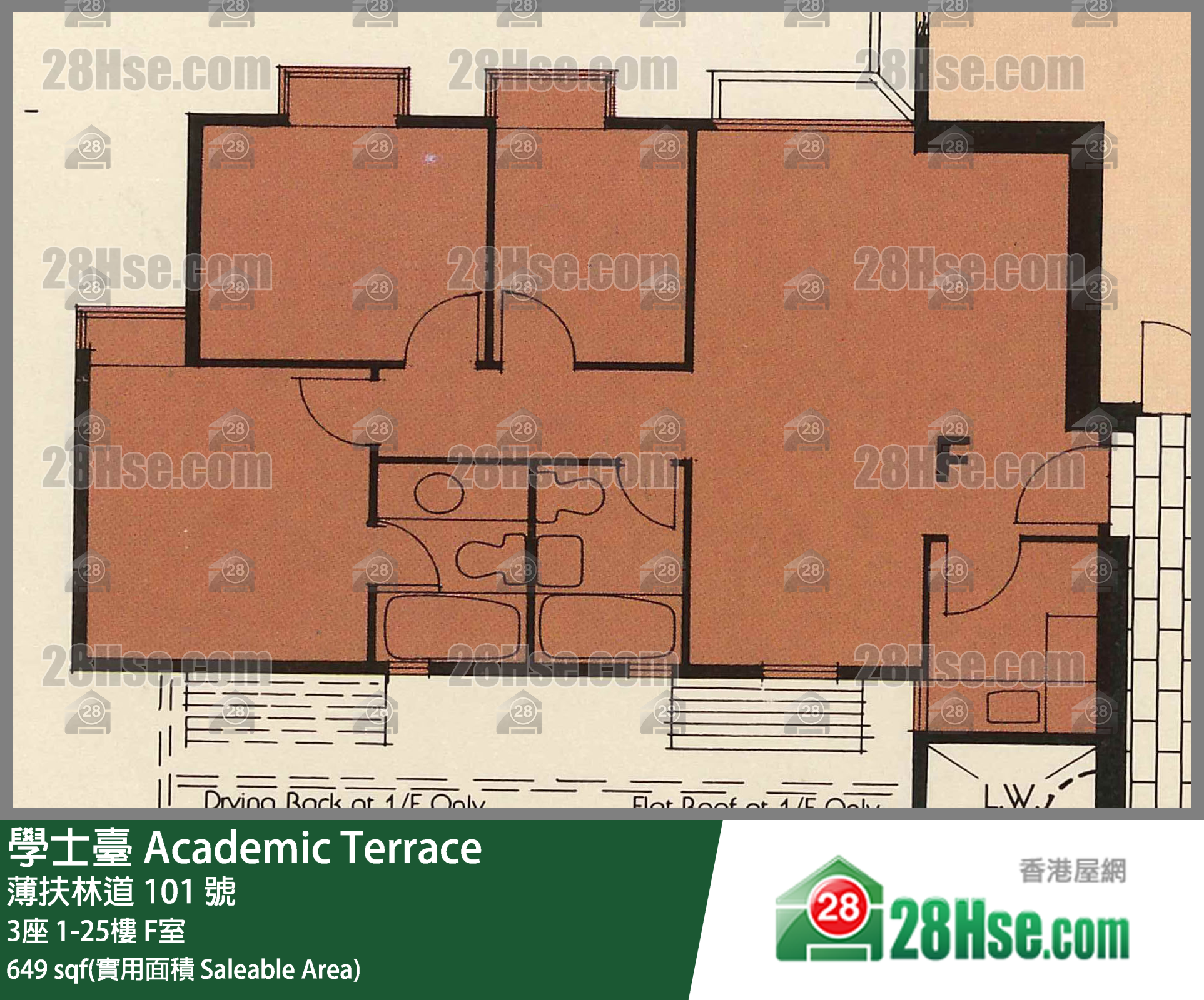 學士臺 3座3樓 F室 平面圖