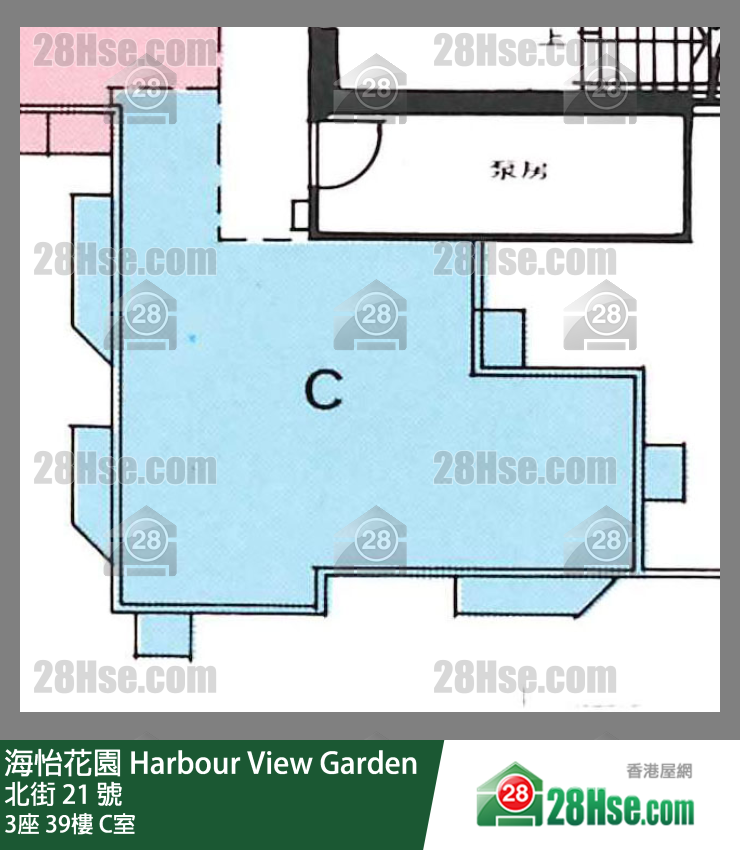 海怡花園 3座39樓 C室 平面圖
