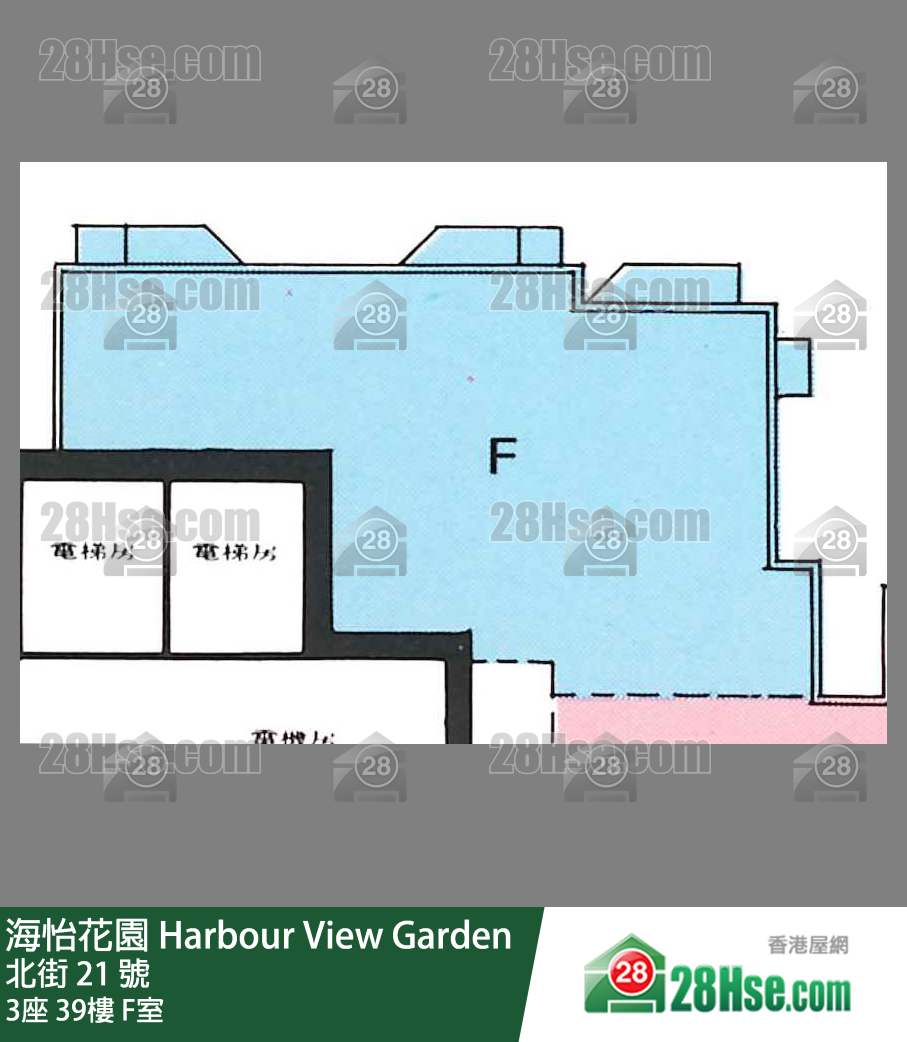 海怡花園 3座39樓 F室 平面圖