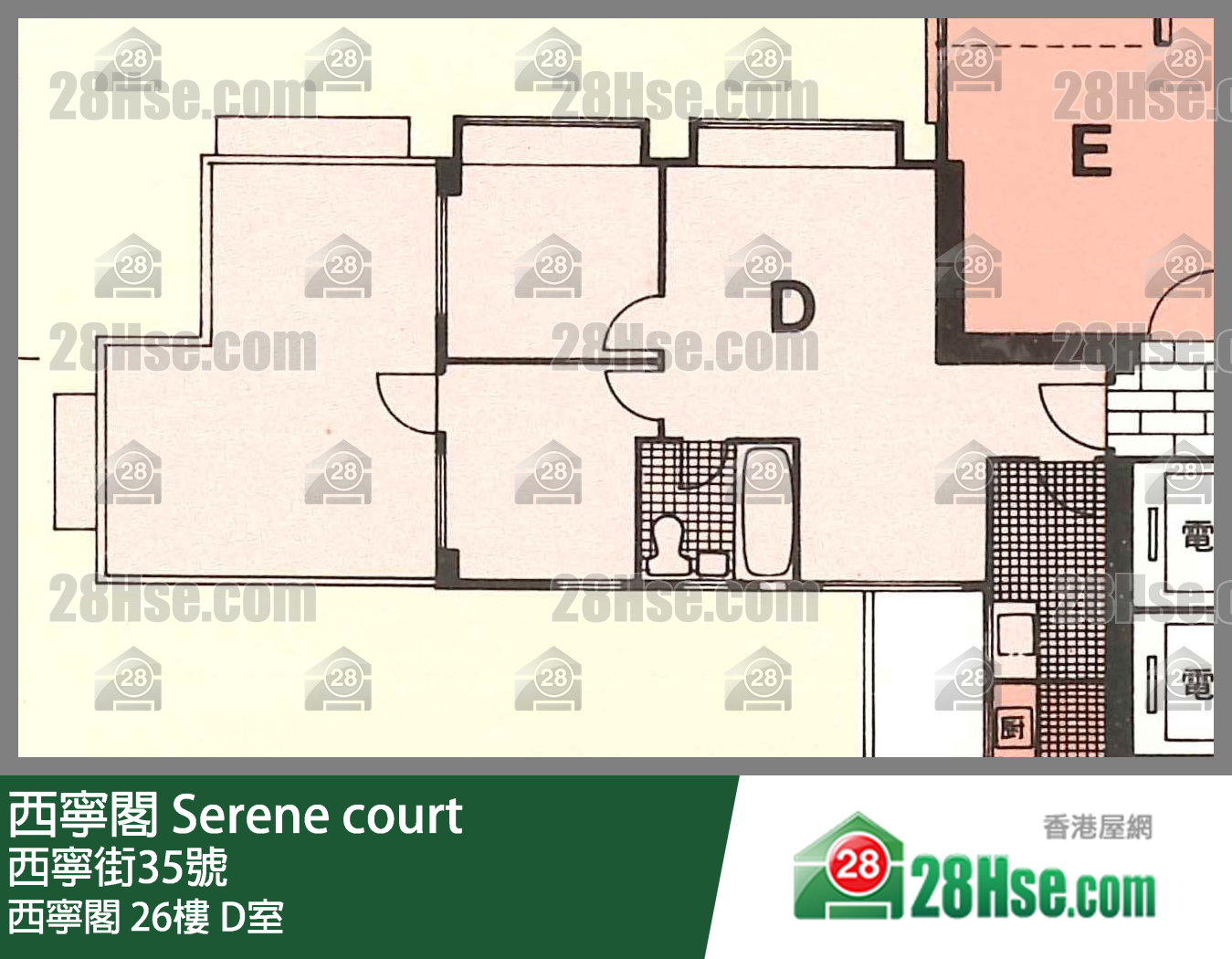 西寧閣 西寧閣26樓 D室 平面圖