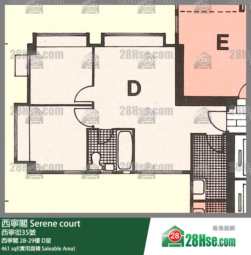西寧閣 西寧閣29樓 D室 平面圖