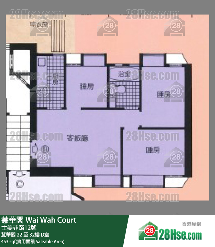 慧華閣 慧華閣22樓 D室 平面圖