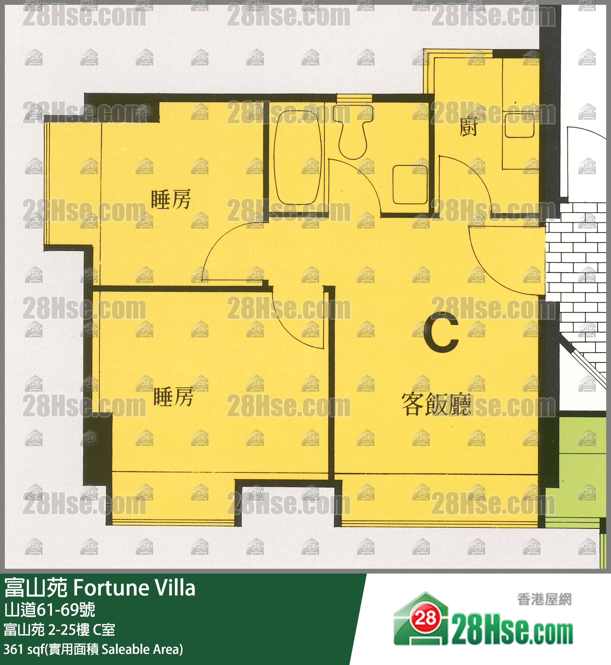 富山苑 富山苑15楼 C室 平面图