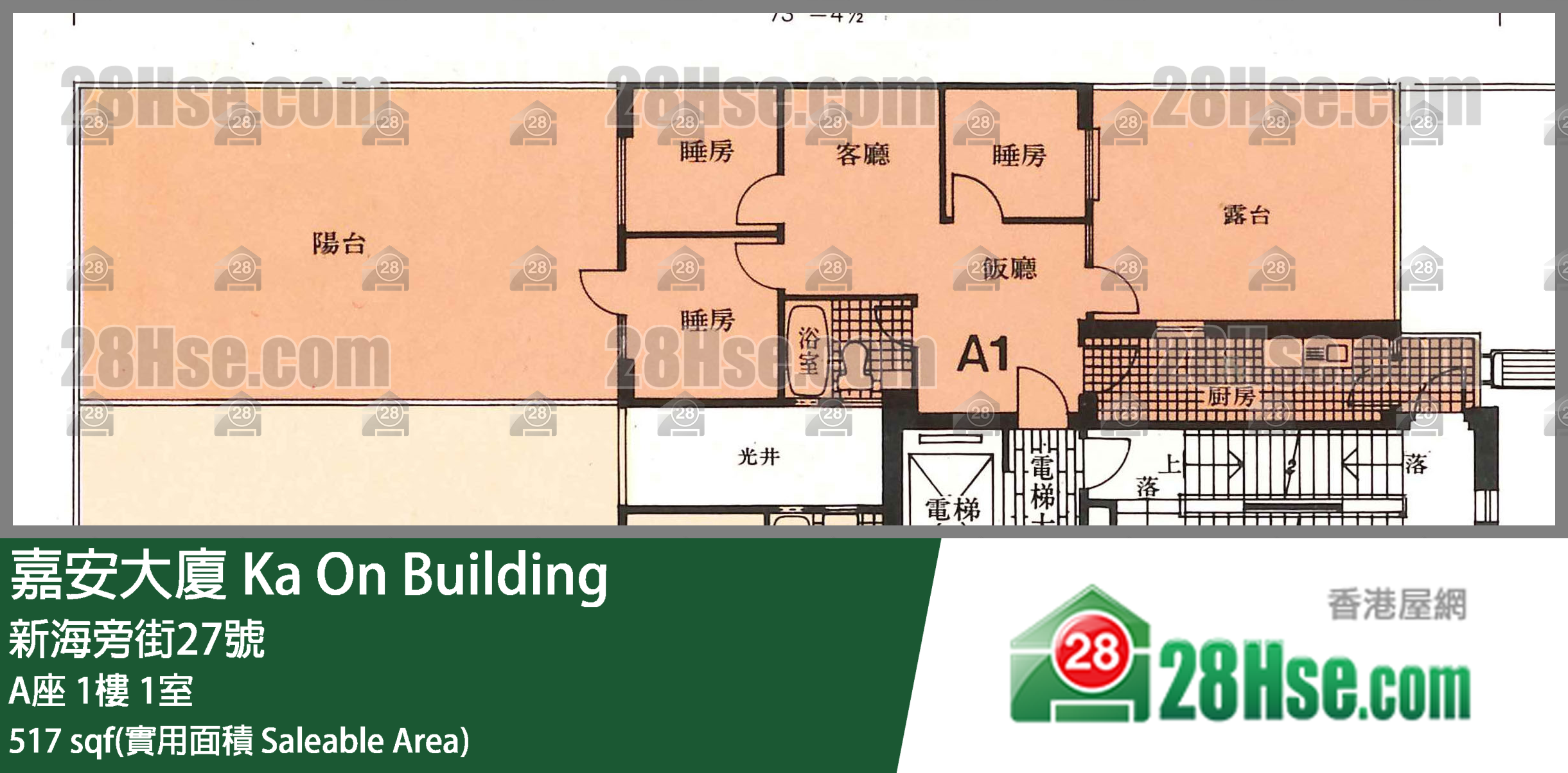嘉安大厦 A座1楼 1室 平面图