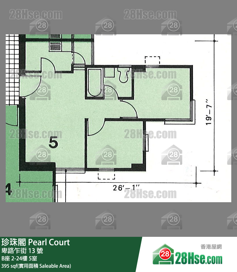 珍珠阁 B座 12楼 5室 平面图